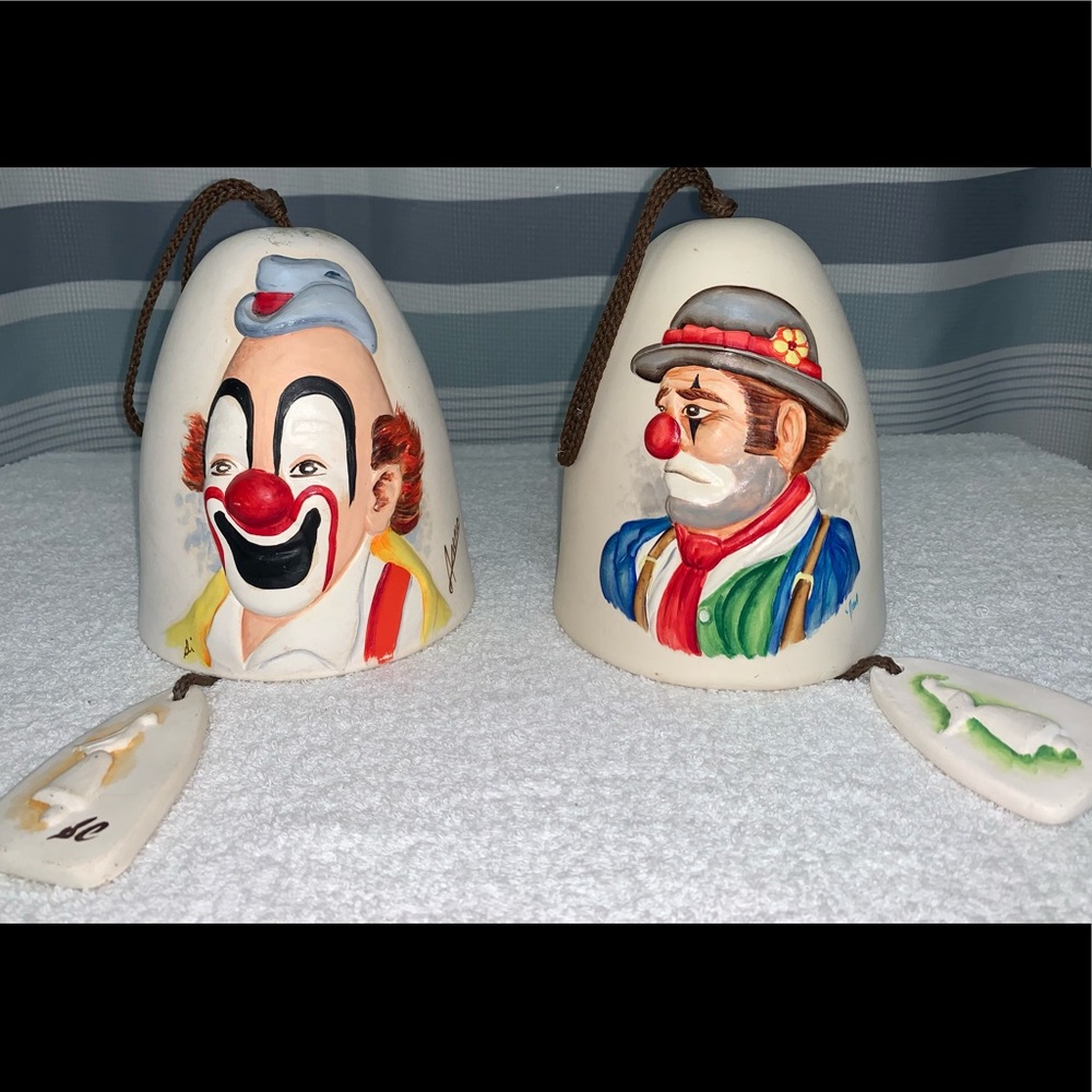Vintage Sandstone Creations tempe Arizona Hand Painted Clown Music Box Bells